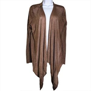 JENNIFER LOPEZ Hi Lo Light Weight Copper Waterfall Cardigan